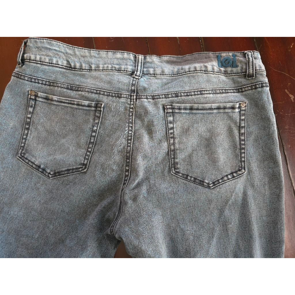 Women's Vintage Lei Plus Size Juniors 17 Teal Blue Acid Wash Stretch Jeggings - Picture 7 of 12